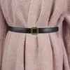 Belts Colors Solid Cow Leather Women Waist Belt Vintage Metal Square Buckle Adjustable Waistband Jean Strap CinturonesBelts