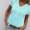 V Neck Short Sleeve Casual Pentagram Print T Shirt Women Summer Plus Size 5xl Tops Tshirt T Shirt Tee Femme S 5XL 220628