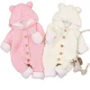 born Baby Clothes Cardigan Hooded Rompers Autumn Winter Girl Boy Fashion Infant Costume Kids Toddler Cashmere Knit Jumpsuit 220525