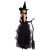 Special Occasions Halloween Witch Costumes for Women Adult Fantasy Black Dress UP Party Carnival Performance 220826