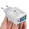 36W snelle snelle PD USB C Chargers EU US UK Power Adapter Wall Charger Type C USB-C 4Ports USB Chargers voor iPhone 12 13 14 Pro Samsung Tablet PC Android Telefoon