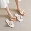 Large Size Summer Slippers 2022 New Sandals Cute Bear Decorative Flats 3543 J220716