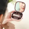 ジュエリーポーチバッグ韓国の正方形の鏡鏡箱リングイヤリングネックレスブレスレットディスプレイメイクアップコンテナedwi22