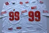 NCAA College Badgers Football Jersey 16 Russell Wilson 99 JJ Watt 23 Jonathan Taylor University All Stitched Team Red White For Sport Fans Breathable High Quality