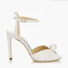 Summer Design Heel Sandals Sacaria Dress Wedding Shoes Pearl Empelled Satin Platform Sandal Elegant Women White Bride Pearls High Heels Ladies Pumpar EU35-42