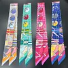 Silk Scarf Women Design Summer For Ladies Hair Accessories Foulard and Bag Scarves Fashion Prickband 2207255789096