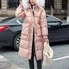 Kurtki damskie średnia kurtka damska w dół bawełniany płaszcz o średniej długości błyszczącego zagęszczającego ciepło różowy i czarny wiatrówki kobiety