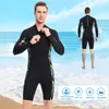 男性の水泳を着る1.5mmネオプレンウェットスーツ長袖ドライスーツサーマルダイビングスーツupf 50メン水泳のシュノーケリングサーフィン水着のための水着