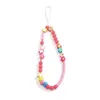 Porte-clés couleur épissage contraste marguerite étoile téléphone portable chaîne pendentif perle lettre suspendu RopeKeychains