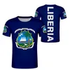 Liberia T Shirt DIY Men Men Kobiet Flaga narodowa i emblemat HARAJUKU HIP HOP T SHIRT LR Republic Liberian T Shirt Tops 220616GX