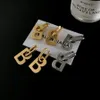 Nouveau conçu lettres B cartes suspendues pendentifs femmes039s chaîne épaisse collier bracelet adies Vintage laiton grandes boucles d'oreilles Designer5879228399