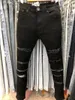 Männer Jeans Männer Mode Marke Slim Loch Ruffian Denim Hose Herbst Ins Koreanische Version Brief Stickerei Gerade Bein Hosen Riss Enge JeanM