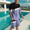 Seide Kontrast Farbe Net Rot männer T Shirt Anzug Mit Mode Trend 3D Druck Muster Kurzarm Top Marke t 220621