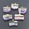 Подвесные ожерелья натуральный камень аметисты нарезают нарезки Druzys подвески фиолетового хрустального квартального ожерелья мужская сырая плита Geode Women 6pcs Fashion Jewelr