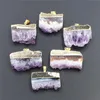 Collane con ciondolo Pietra naturale Ametiste Fetta Pendenti Druzys Collana di quarzo cristallo viola Maschile lastra grezza Geode Donna 6 pezzi Gioielli di moda