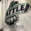 CeUf Seattle Thunderbirds weiß bule grün HERREN-Hockey-Trikot mit Stickerei und Nähten. Passen Sie eine beliebige Nummer und einen beliebigen Namen an