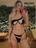 Kadınlar Seksi Mesh Kesip Bikini Set Iki Parçalı Set 2022 Moda Kıyafetler Sıcak Yaz Beachwear Kadın Tatil Mayo Y220317