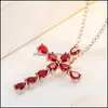 Подвесные ожерелья перекрещивают ожерелье фиолетового циркона панка y2k heart cheape для женских ювелирных аксессуаров.
