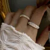 Ringos de cluster fofo feminino pequeno anel de dedo aberto 100% real 925 prata esterlina promessa ajustável no engajamento de amor para mulheres