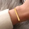 Corrente de elos DIEZI moda simples ouro prata pulseiras para mulheres meninas conjuntos de letras vintage coreano 2022 joias