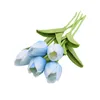 Dekoratif Çiçek Çelenkler 10 PCS Lale Yapay Buket Beyaz Gerçek Touch Pu Tulp Ev Düğün Partisi DekorasyonDecorat için Mariage Calla