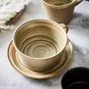 Canecas estilo japonês estilo retrô stoare copo de café pires com colher com colher moderna minimalista caseira de café da manhã singlemugs de leite