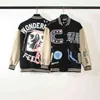 Print Lightning Stand Collar Et American Loose Fashion Hip Hop Baseball