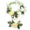 Couronnes De Fleurs Décoratives Blanc Femmes Fleur Princesse Couronne Tête Couronne Bracelet Ensemble Dame Mousse Artificielle De Mariage Bracelet De Mariée QDecor