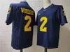 XFLSP College Michigan Wolverines Football Jersey 1 Braylon Edwards 2 Charles Woodson 3 Rashan Gary 4 Jim Harbaugh 5 Jabrill Peppers 5 Mike Sainristil