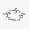 925 Sterling Silver Charms Round Clasp Chain Bangle past originele kralen Fit Pandora -armband