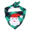 Christmas Dog Apparel Bandana Elk Printed Pet Washable Decoration Scarf Handkerchiefs Bibs Pets Accessories Saliva Towel Pet Collar Napkin