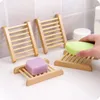 Portable Soap Dishes Natural Wood Tray Holder Dish Storage Bath Shower Plate Home Bathroom Wash Soaps Holders Organizer YF0056