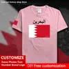 Bahrain country sinalizador de camiseta diy camisa personalizada fã Número Número da marca Culgor de algodão Men Mulheres Logo Casual Sports Camiseta 220620