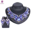 Fashion Crystal Bridal Party Halsband örhängen smyckesuppsättningar för kvinnor Rhinestone Geometric Choker Water Drop Chain Collar Set