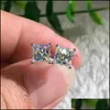 스터드 귀걸이 쥬얼리 패션 18K 화이트 골드 프린세스 컷 Moissanite 다이아몬드 드롭 배달 2021 Ua