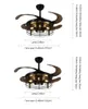 Vintage Retro Ceiling Fans with Light Chandelier Farmhouse Pendant Lamps Living Room Bedroom 110V 220V E27 Remote Control