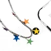 Fashion Simple Cuban Chain Necklace For Men Colorful Stars Pendant Casual Sports Short Choker Necklace All-match Jewelry