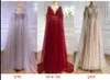 Luxury Dubai Silver Grey aftonklänningar med Feather Cape Shawl Gold Arabic Women Party -klänningar Lång formell prom klänning3499076