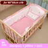 5pcs Born Baby Bedding Set Crib with Bumper Cot S Kids Bed 90x50cm CP01S 220531