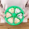 6 Grids DIY Sushi Mould Tools Rice Ball Food Press Triangular Sushi Maker Mold Kit Japanese Kitchen Bento Accessories 20220616 D3