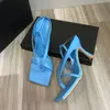 Designer Women Stretch Sandals Leather Hoge Heel Summer Ladies Fashion Flat Woven Slipper Woman Shoes Maat 35-40