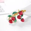 Strawberry Brooches For Women Red Color Pin Brooch Plant Design Cute High Quality Jewellry Summer Style