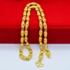 Unique Hollow W Necklace 18K Gold Olive Beads Chain with Dragon Design Necklace for Men Jewelry 60cm Long