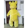 Trajes de mascote de urso amarelo macho de Natal Trajes de alta qualidade desenho animado traje de traje de halloween ao ar livre adultos vestido unissex