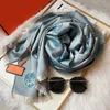 Designer Seidenschal für Frauen Herbst Pashmina Luxus Marke Kaschmirschalel Lady Mode Schalbrief Druck Wickel Hochwertige Schals