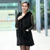 Kadınlar Kürk Sahte Orijinal Örgü Yelek Leydi Kapşonlu Ceket Kış Moda 100%Doğal Gerçek Sıcak Palto Swomen's Womensswomen