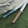 306 Lame pliante Damascus est rapidement ouverte Couteau de poche Poignée en bois VG10 Collection en acier Couteaux Couteaux