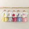 服セット夏生まれの赤ちゃん女の子服ファッション花トップパンツ 2 個かわいい 0-24month ため GirlsClothing