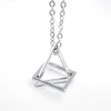 Pendant Necklaces Geometric Stacking Square Triangle Interlocking For Men Stainless Steel Modern Trendy Male Streetwear NecklacePendant Godl