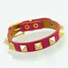 Łańcuch Link Wysoka jakość Pu Rivet Single Circle Gold Color Pas Bracelets Bransoletki dla kobiet biżuteria mody LB029 Inte22
